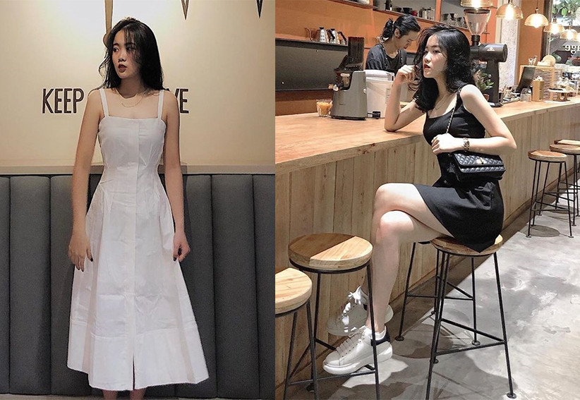 Sở hữu thân hình thon gọn, cao ráo, Hoàng Anh không ngại khoe dáng với những chiếc áo hai dây hay váy bó sát cơ thể. Cô nàng cũng là một trong những WAGs chuộng dùng các món đồ hiệu từ giày dép tới túi xách.