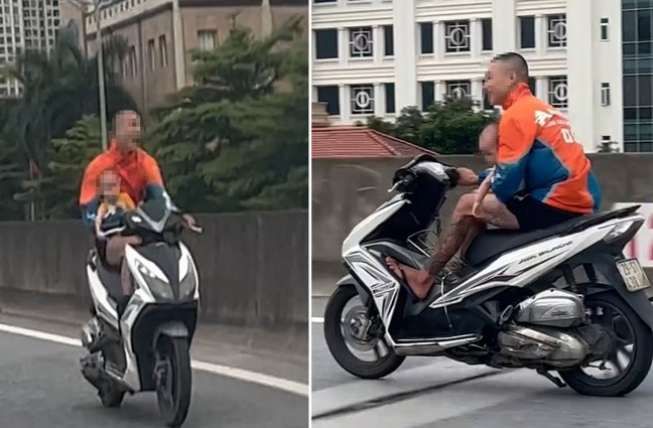 Xac minh nam thanh nien be chau nho, chay xe may vao duong cam