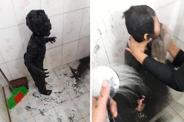 Nhìn cảnh này chắc hẳn phụ huynh nào cũng “tăng xông”.