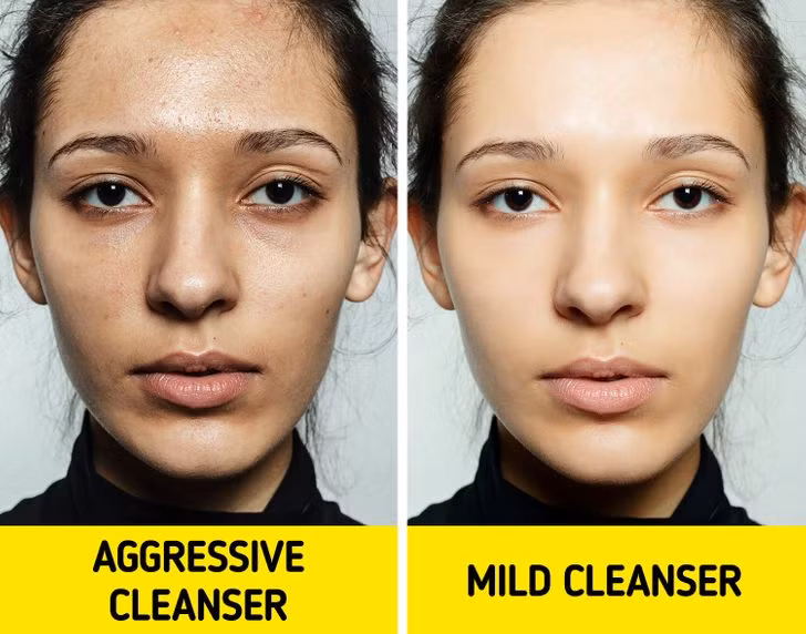 6. Rửa mặt sai cách: Cơ thể bạn mất nước vào ban đêm, và như một cách để ngăn ngừa tình trạng mất nước, cơ thể bắt đầu tiết nhiều bã nhờn hơn, khiến bạn thức dậy với khuôn mặt bóng nhờn. Ảnh: BS.