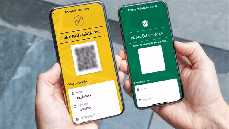 Tính năng ẩn thông tin trên mã QR hỗ trợ người sử dụng bảo mật thông tin cá nhân. Mã QR sau khi được ẩn thông tin không còn hiển thị đầy đủ dữ liệu mà thay thế bằng các ký tự (*), vẫn có thể dùng để quét ra vào các địa điểm. Ảnh: Lao động.