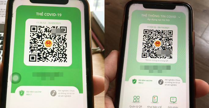 Ngoài ra, mã QR mặc định trong phiên bản sau khi nâng cấp sẽ chỉ quét được bởi ứng dụng PC-Covid. Nếu quét bằng các ứng dụng khác hoặc camera điện thoại sẽ chỉ thấy thông tin đã được mã hóa, che bớt các ký tự chứa thông tin định danh người dùng. Điều này nhằm tránh nguy cơ bị lộ thông tin qua ảnh chụp mã QR. Ảnh: Người lao động.