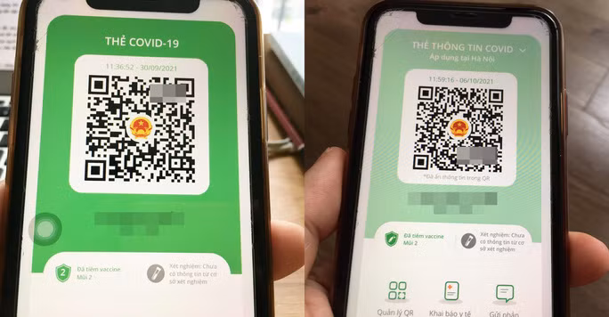 Ngoài ra, mã QR mặc định trong phiên bản sau khi nâng cấp sẽ chỉ quét được bởi ứng dụng PC-Covid. Nếu quét bằng các ứng dụng khác hoặc camera điện thoại sẽ chỉ thấy thông tin đã được mã hóa, che bớt các ký tự chứa thông tin định danh người dùng. Điều này nhằm tránh nguy cơ bị lộ thông tin qua ảnh chụp mã QR. Ảnh: Người lao động.