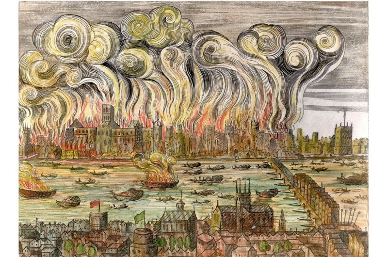 Vụ hỏa hoạn bắt nguồn từ một tiệm bánh rồi nhanh chóng lan rộng ra các khu phố ở London. Đám cháy khó dập tắt bởi gió mạnh khiến lửa bùng cháy nhanh hơn.