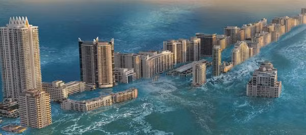 Khi ấy, mực nước biển dâng lên khiến nhiều công trình nổi tiếng thế giới bị đại dương "nuốt chửng" như cung điện Buckingham ở London, Anh, Lầu Năm Góc ở Mỹ, Plaza De La Catedral tại thủ đô La Havana của Cuba...