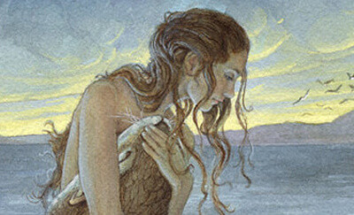 Theo các giai thoại, Selkie là sinh vật mang hình hài nửa thân trên là con người và nửa thân dưới là hải cẩu.