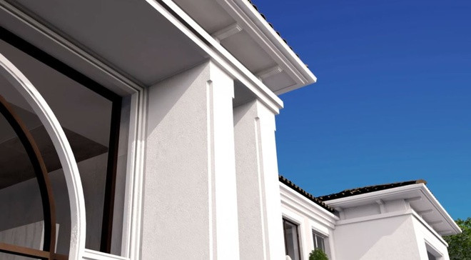 Bà Lo trang hoàng cho nơi ở của mình những cột nhà trắng cao vút được kết hợp hài hòa với các lớp mái ngói đỏ để làm nổi bật sự trang nhã, tinh tế.