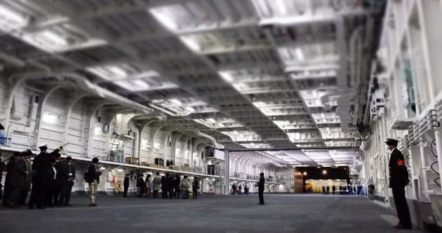 Izumo (DDH-183) là chiến hạm lớn nhất của Nhật Bản kể từ sau thế chiến II. Con tàu dài 248m, rộng 38m, có lượng giãn nước đầy tải 27.000 tấn, thậm chí lớn hơn lượng giãn nước của tàu sân bay một số quốc gia khác.