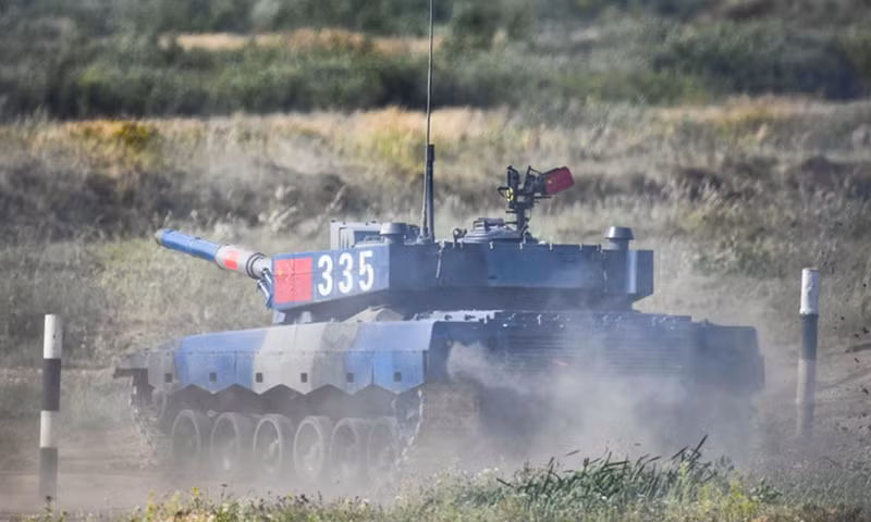 Xe tăng chủ lực Type 96B Trung Quốc mang tới Army Games 2022. Ảnh: Xinhua.