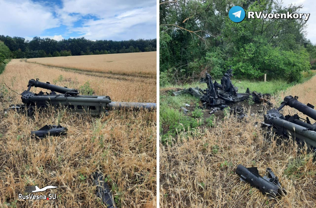 Kênh thông tin Rusvesna của Nga vừa tiếp tục cho đăng tải những hình ảnh về lựu pháo M777 của Ukraine bị phá hủy trên chiến trường.