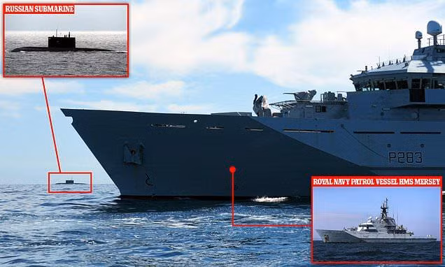 Bộ Quốc phòng Anh xác nhận rằng một mảng sonar kéo theo sau khinh hạm Type 23 mang tên HMS Northumberland của Hải quân Hoàng gia Anh đã va chạm với một tàu ngầm Hải quân Nga ở Bắc Đại Tây Dương hai năm trước.