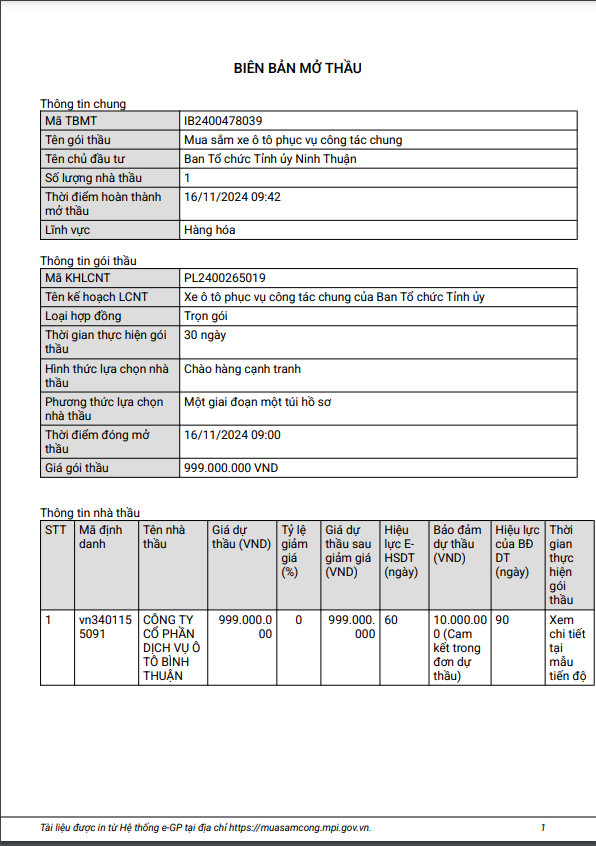 Ninh Thuận: Ô tô Bình Thuận có trúng gói mua xe gần 1 tỷ đồng? Ninh Thuan: O to Binh Thuan co trung goi mua xe gan 1 ty dong?