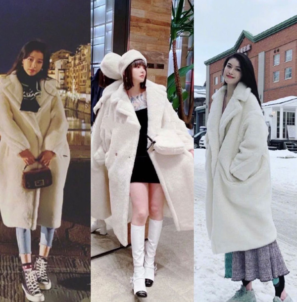 Hoặc bạn có thể chọn trang phục màu trắng. Đây là gam màu tạo nên vẻ ngoài sang xịn, trẻ trung “hack tuổi” hiệu quả. Mặc áo gấu bông màu trắng, chị em chú ý chọn phụ kiện như mũ nồi trắng, khăn quàng cổ đen trắng hoặc tất màu sáng... tạo vẻ ngoài thanh thoát.