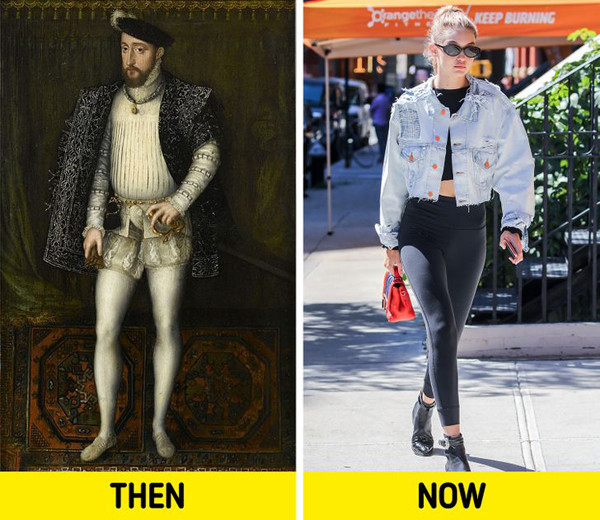 Quần tất: Quần tất với khả năng ôm sát, giúp người mặc tôn đôi chân dài thon gọn. Thật bất ngờ, món đồ nữ tính này ban đầu được thiết kế dành cho nam giới. Ở thời trung cổ, chúng rất hữu dụng để mặc hàng ngày, trong quân ngũ. Nam giới sẽ kết hợp với legging hoặc váy ngắn, tất chân.