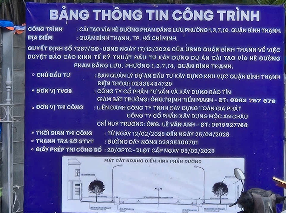 TP HCM: Cong trinh cai tao via he duong Phan Dang Luu dang thi cong ra sao?