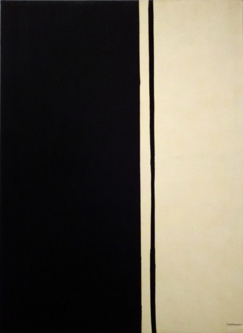 Tác phẩm “Black Fire 1” của tác giả Barnett Newman, trị giá 84,2 triệu USD. Black Fire 1 là tác phẩm đắt nhất của Newman tính đến thời điểm này. Tuy ngày nay nghệ sĩ người Mỹ Barnett Newman được coi là một nhân vật nổi bật của trường phái trừu tượng, thế nhưng ông có khởi đầu vô cùng khiêm tốn trên con đường nghệ thuật. Lúc mới vào nghề, Newman viết lời nói đầu và đánh giá cho các sản phẩm nghệ thuật và giành được sự tín nhiêm của những người trong nghề. Năm 1948, ông có buổi triển lãm đầu tiên, nhưng vào thời điểm đó các tác phẩm của Newman vẫn chưa tạo được thu nhập tốt và gia đình phải sống dựa vào đồng lương giáo viên của vợ ông đến tận năm 1950. Đến năm 1980 thì các tác phẩm của Newman mới luôn nằm trong danh sách các tác phẩm có giá trị cao nhất.