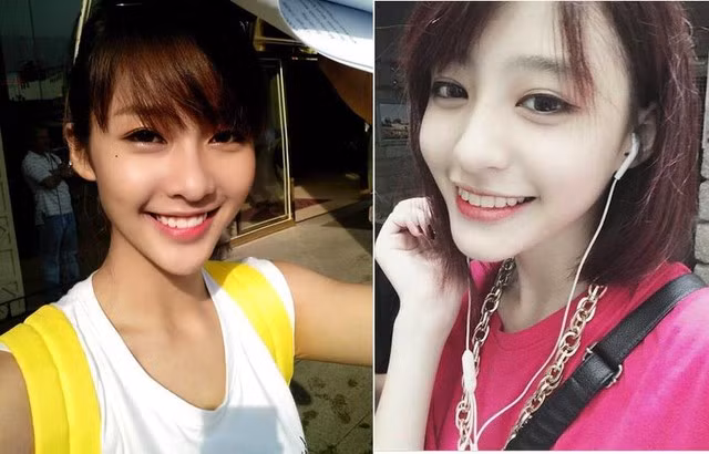 Minh Ngọc có khuôn mặt rất giống hot girl Khả Ngân. Đặt ảnh hai cô gái cạnh nhau, có thể thấy họ đều có đường cằm V-line cực chuẩn, khuôn miệng và nụ cười xinh xắn giống hệt nhau.