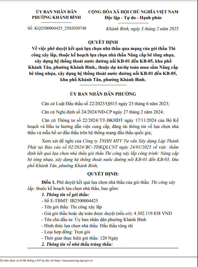 Bình Dương: Gói thầu làm đường hơn 4 tỷ về tay giao thông Thiên Hùng Binh Duong: Goi thau lam duong hon 4 ty ve tay giao thong Thien Hung