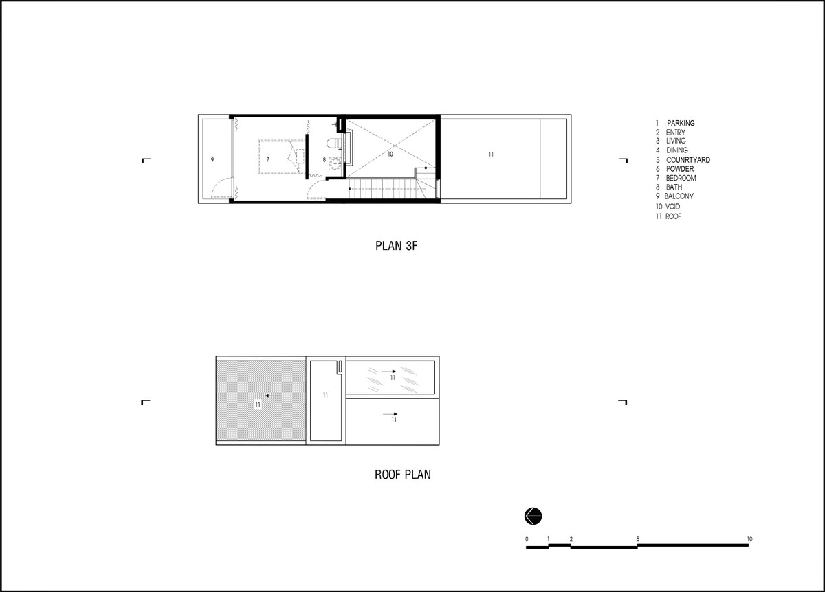 Mặt bằng tầng ba và tầng mái