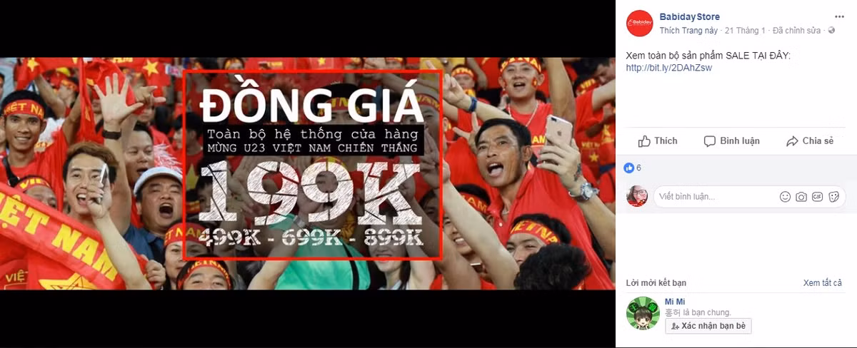 Nhiều shop thời trang online đồng loạt giảm giá sốc. Ảnh chụp màn hình: FB BabidayStore.