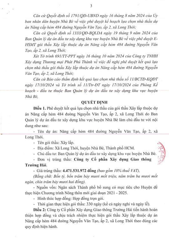 TP HCM: Goi nang cap hem 484 xa Long Thoi da tim duoc nha thau thi cong-Hinh-3