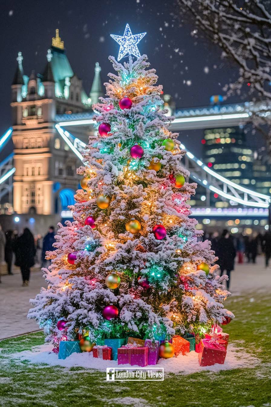 Một trong những điểm nhấn không thể thiếu trong mùa lễ hội này là những mô hình ông già Noel khổng lồ, những cây thông, hay hộp quà đủ màu sắc được đặt tại các trung tâm thương mại, công viên và các khu vực công cộng khác. Tuy không hoàn toàn giống như các bức ảnh mà AI đã tạo nên, thế nhưng đó cũng là bức tranh ánh sáng tuyệt đẹp.