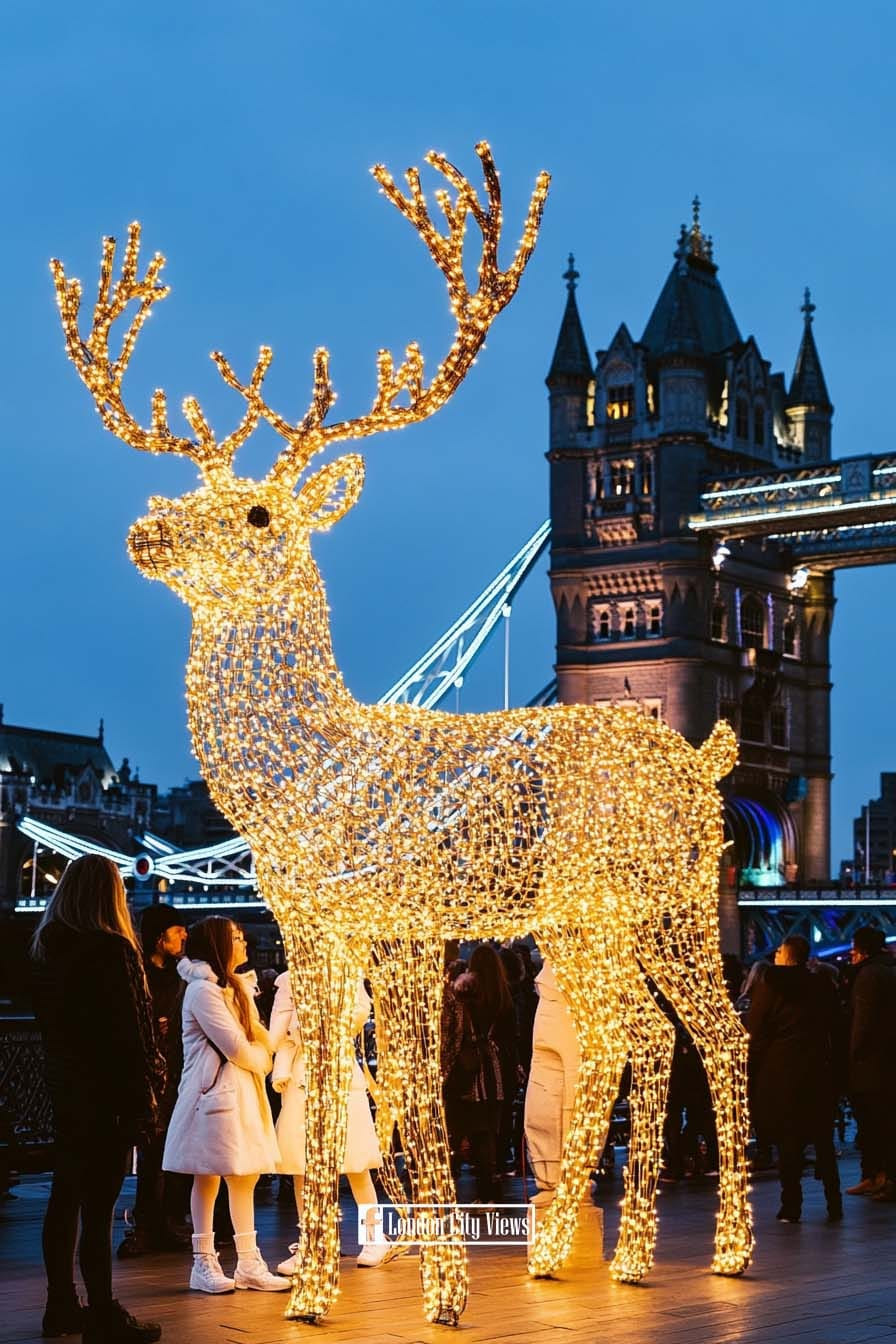 Mô hình chú tuần lộc khổng lồ cũng được tạo bằng AI.