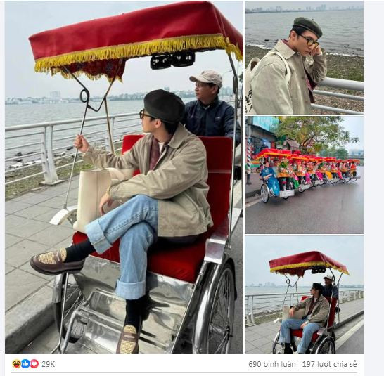 Không chỉ trở thành một "hot Face", anh liên tục kín lịch chở khách. Lượng khách đặt xe qua tin nhắn, ứng dụng mạng xã hội tăng cao, phục vụ không kịp. (Ảnh: Phạm Đức Tuyên Tuyên)