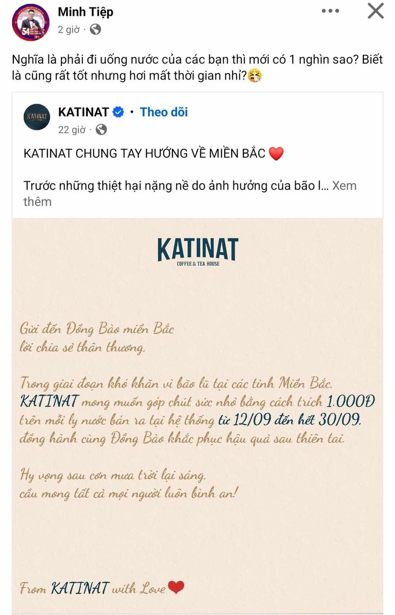 Phần lớn người dùng cho rằng số tiền trích ra là quá nhỏ so với giá trị một ly nước của thương hiệu này dao động khoảng 60.000 - 70.000 đồng, vậy nên thà bỏ tiền ra uống 1 ly nước để ủng hộ, thì họ nhịn uống ủng hộ luôn số tiền đó.