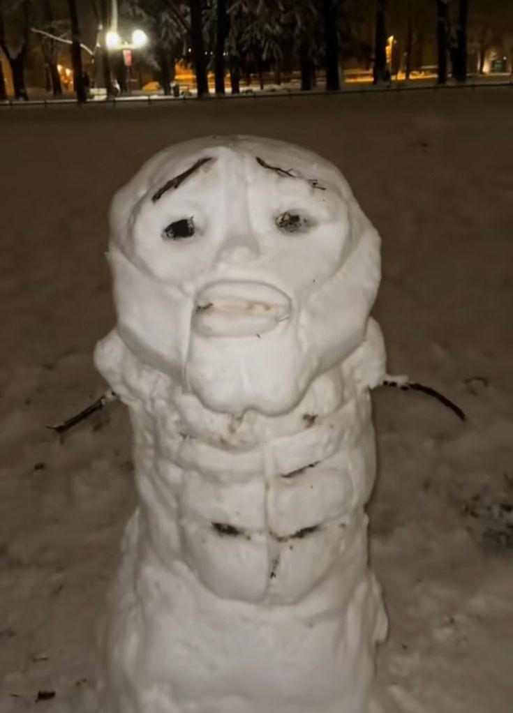 Nếu có cuộc thi về đắp người tuyết thì có lẽ tác phẩm này sẽ giật giải người tuyết xấu nhất...