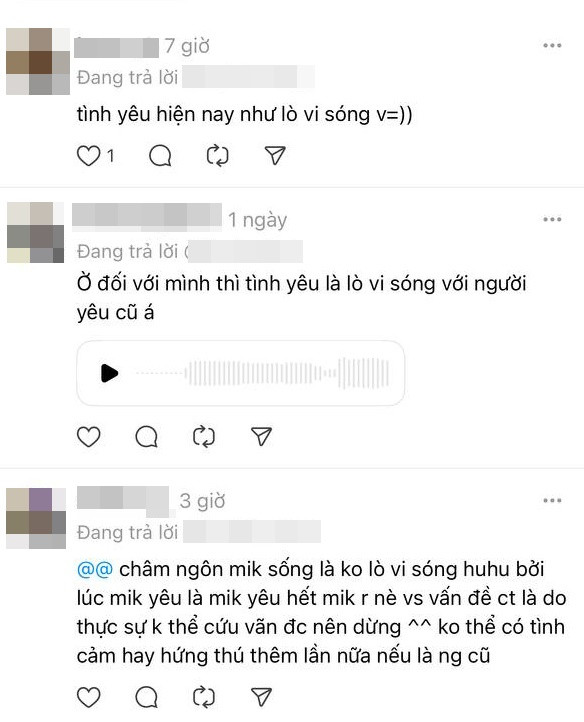 "Lò vi sóng" trong định nghĩa của Gen Z nói chung hay trong chuyện yêu đương nói riêng ám chỉ việc ai đó cứ chia tay rồi quay đi quay lại nhiều lần với người yêu cũ.