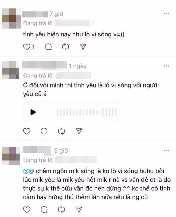 "Lò vi sóng" trong định nghĩa của Gen Z nói chung hay trong chuyện yêu đương nói riêng ám chỉ việc ai đó cứ chia tay rồi quay đi quay lại nhiều lần với người yêu cũ.