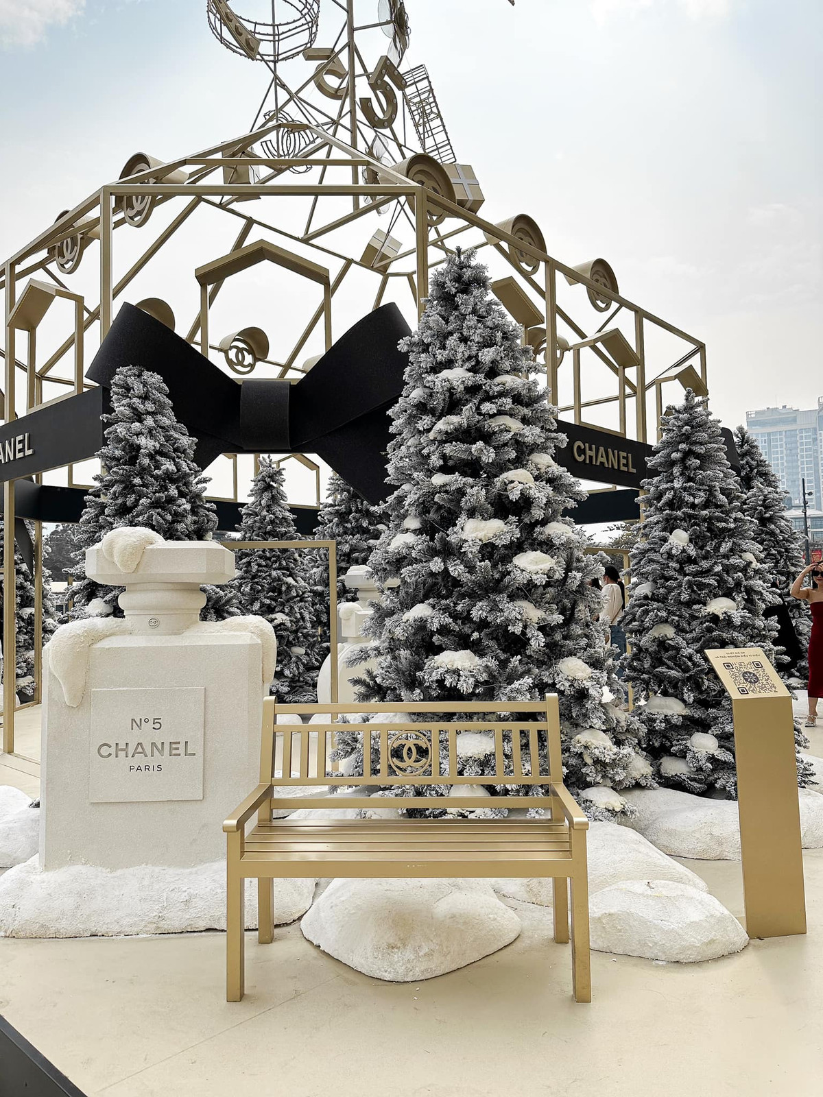 Không ít gia đình, bạn trẻ tranh thủ đến chụp ảnh sớm, trước khi ngày càng đông người kéo đến check-in trong dịp Giáng sinh.