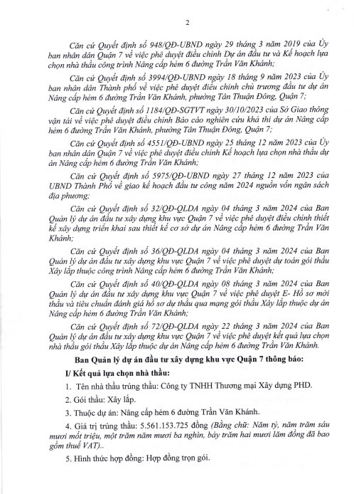 TP. HCM: Cty xây dựng PHD 1 tháng trúng 3 gói thầu tại Quận 7 - Hình 2 TP. HCM: Cty xay dung PHD 1 thang trung 3 goi thau tai Quan 7-Hinh-2