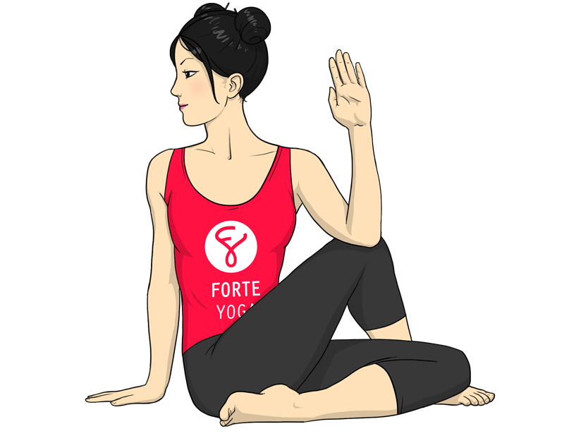 Thở ra và thả tay trái ra, rồi xoay eo, ngực và cổ lại vị trí trung tâm và thư giãn. Ảnh: thethaokhoe.