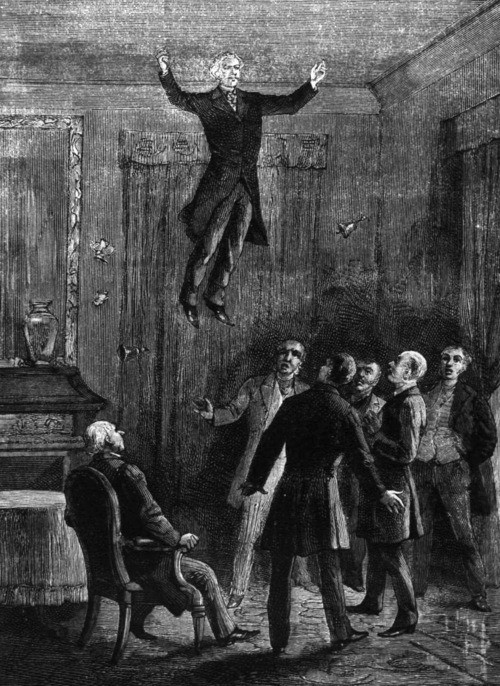 Năm 1852, lần đầu tiên ông chứng minh khả năng tự bay lên trên không. Những người chứng kiến cảnh đó đã rất ngạc nhiên khi nhìn thấy cơ thể của ông nhấc bổng khỏi sàn nhà. Khi họ cố gắng kéo ông Home xuống, họ cũng bị kéo lên khỏi mặt đất.