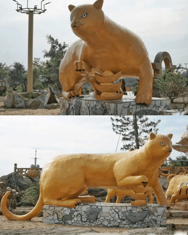 Linh vật tại Thanh Hóa khiến nhiều người phải suy ngẫm vì trông chẳng giống mèo. (Ảnh: Vietnamnet) 