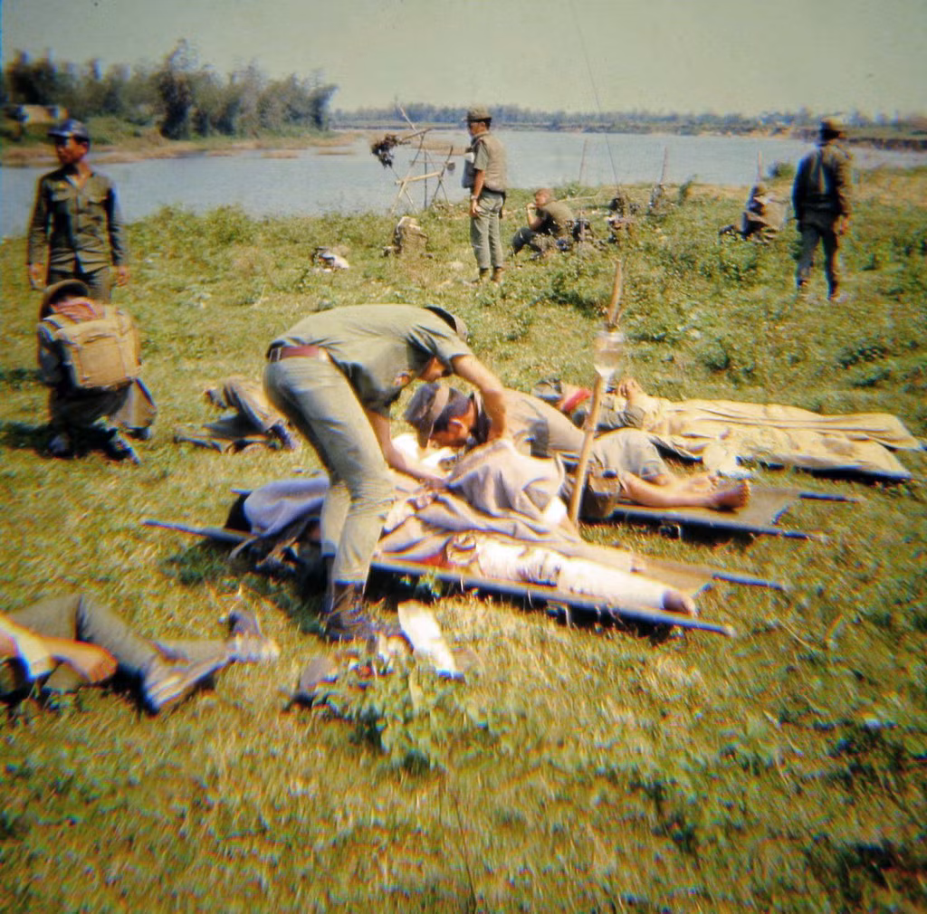 Nơi tập kết lính Sài Gòn bị thương sau một trận đánh ở Huế.