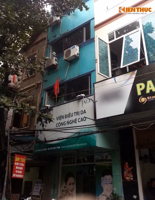 Dusan Spa - nơi xảy ra vụ cháy lớn. Ảnh: Minh Bái