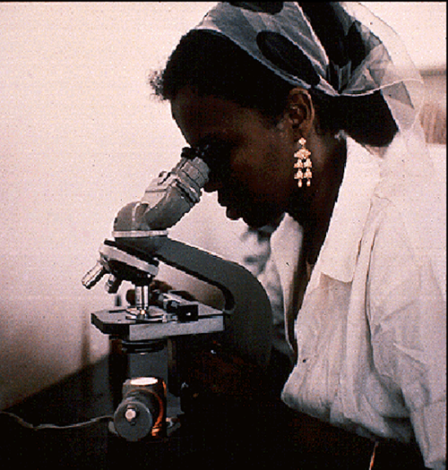 Nghiên cứu khoa học. Đây là một trong những ảnh NASA ghi trong đĩa về hoạt động nghiên cứu khoa học và sản xuất công nghiệp của con người. Ảnh: NASA. Các nhà khoa học cũng cố gắng đưa vào bản nhạc trong đĩa ghi nhiều sắc thái nghệ thuật nhất có thể. Ngoài bản Giao hưởng số 2 của Beethoven và Johnny B Goode của Chuck Berry, còn có các bản panpipe của Peru, nhạc của bộ lạc ở Zaire (cộng hoà Congo), nhạc hợp xướng truyền thống Georgia. Cá nhân Sagan quyết định ghi "Dark Was the Night, Cold Was the Ground" (Tối tăm như màn đêm, lạnh như mặt đất) vào đĩa, theo ông, bản nhạc này "miêu tả được sự cô đơn trong vũ trụ".