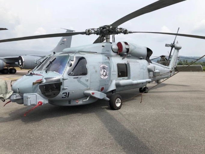 Trực thăng Seahawk - loại trực thăng bay biển rất phù hợp với công tác tuần tra hoặc cứu hộ trên biển cũng có mặt tại triển lãm. Nguồn ảnh: QQ.