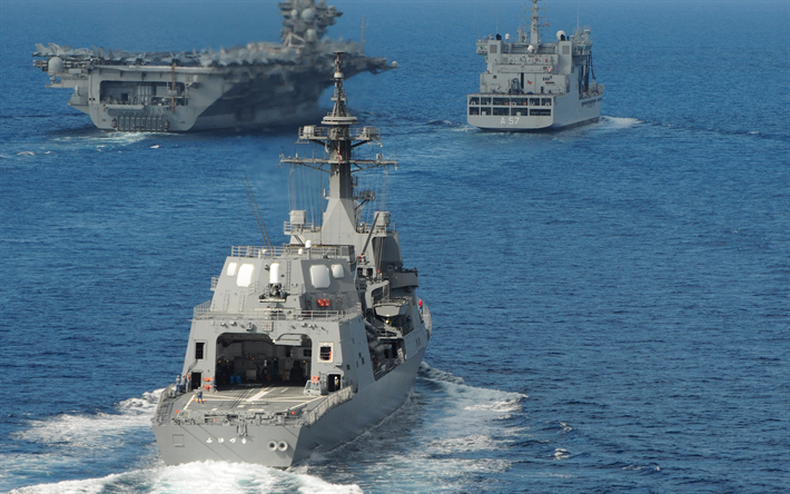 Hải quân Nhật Bản còn có 10 chiếc Khinh hạm - hay còn được lực lượng này định nghĩa là "khu trục hạm cỡ nhỏ". Các khu trục hạm cỡ nhỏ này có độ giãn nước tối đa chỉ 5000 tấn. Nguồn ảnh: JSDF.