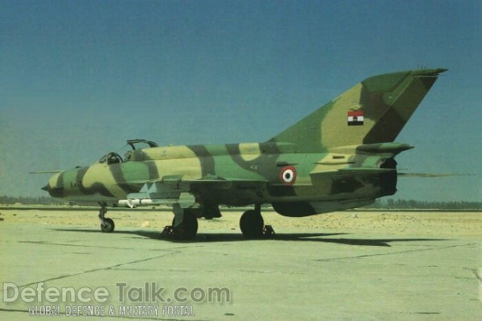 Ai Cập cũng đang sở hữu tiêm kích MiG-21. Số lượng MiG-21 này phần lớn đều được Liên Xô tài trợ cho Khong quân nước này từ năm 1970 của thế kỷ trước. Nguồn ảnh: Airforceslist.