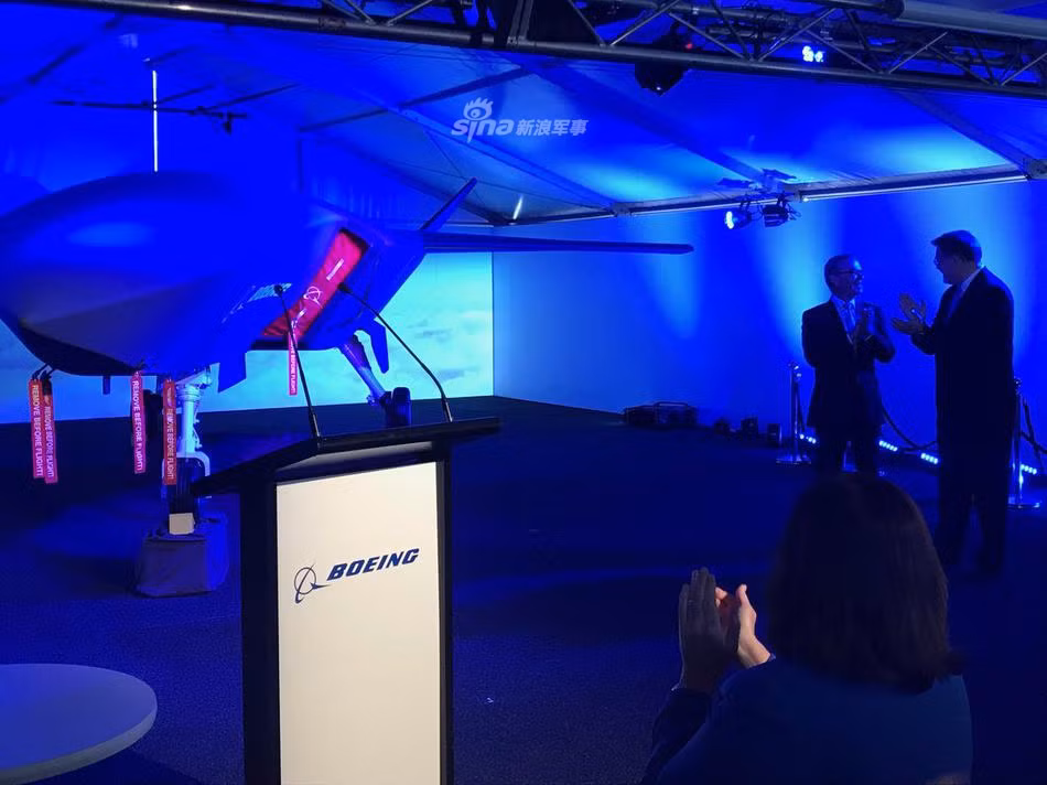 Mẫu thử này hiện mới chỉ có tên là "máy bay không người lái Boeing" và được quảng cáo là máy bay không người lái không vũ trang. Nguồn ảnh: Sina.