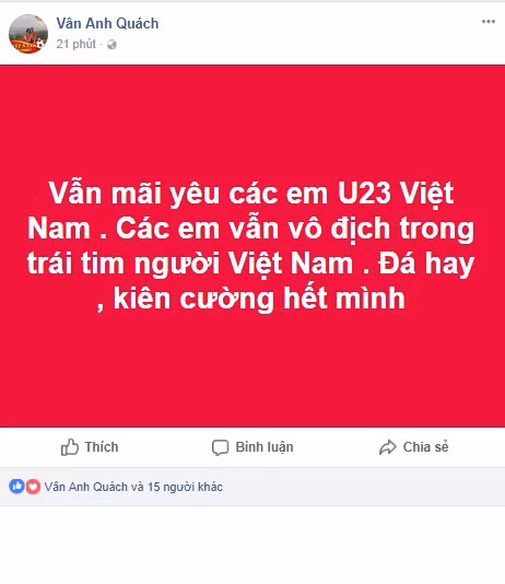 Phải nói rằng, từ sau thế hệ của Hồng Sơn, Huỳnh Đức... chưa bao giờ bóng đá Việt Nam có được lứa cầu thủ được nhiều người yêu mến, ủng hộ và tự hào đến vậy. Những giọt nước mắt của các cầu thủ, của các khán giả, của người hâm mộ trong ngày hôm nay có thể mang đầy sự tiếc nuối... Nhưng đằng sau đó là sự mong chờ, sự kỳ vọng và cả một nguồn sức mạnh, động lực rất lớn dành cho lứa cầu thủ hứa hẹn sẽ viết lên "trang sử vàng" cho bóng đá Việt Nam trong tương lai.