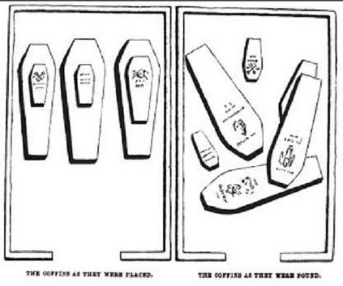 Ít ngày sau, khi hầm mộ của gia đình được mở ra để đón nhận thi hài của người cha thì cả gia đình mới tá hỏa khi hai chiếc quan tài của chị em Mary Ann Chase bị di chuyển khỏi vị trí ban đầu.