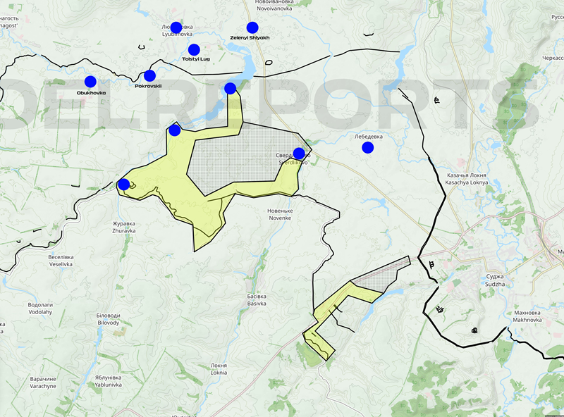Ngoài ra, quân Nga còn gia tăng tấn công vào làng Darino ở phía nam Tolstoy Lug. Nếu chiếm được ngôi làng này, quân Nga có thể tiến gần đến làng Sverdlikovo và kiểm soát đường 38K-030 từ phía nam, hoàn toàn chặn đứng con đường tiến công của quân Ukraine về phía Zelenyi Shlyakh và Novovanivka. Ảnh: X.