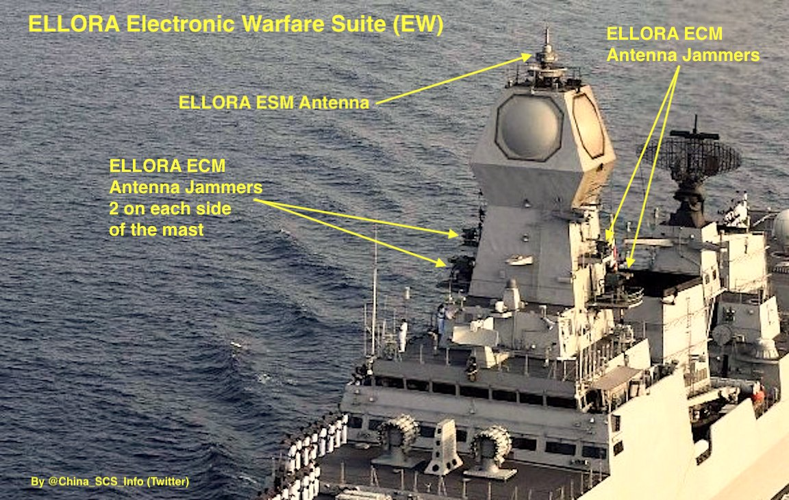 Theo đó điểm đáng tiền nhất trên các tàu khu trục Kolkata của Ấn Độ chính là hệ thống radar - thứ cung cấp cho nó sức mạnh ngang với các khu trục hạm mang hệ thống chiến đấu Aegis. Radar chính của Kolkata là loại EL/M-2248, đây là radar điện tử quét mảng chủ động, có khả năng phát hiện vật thể bay ở khoảng cách tối đa lên tới 250 km. Với các vật thể cỡ nhỏ và có tốc độ bay cao như tên lửa chống hạm, hệ thống này có khả năng phát hiện mục tiêu ở khoảng cách trên 25 km. Nguồn ảnh: Freewebs.