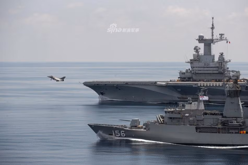 Hiện tại, tàu sân bay Charles de Gaulle đang tiến hành hải trình di chuyển bắt đầu từ cảng Toulon ở miền Nam nước Pháp và đích đến cuối cùng chính là ngoài khơi vùng biển Indonesia trước khi quay trở về nước. Nguồn ảnh: Sina.