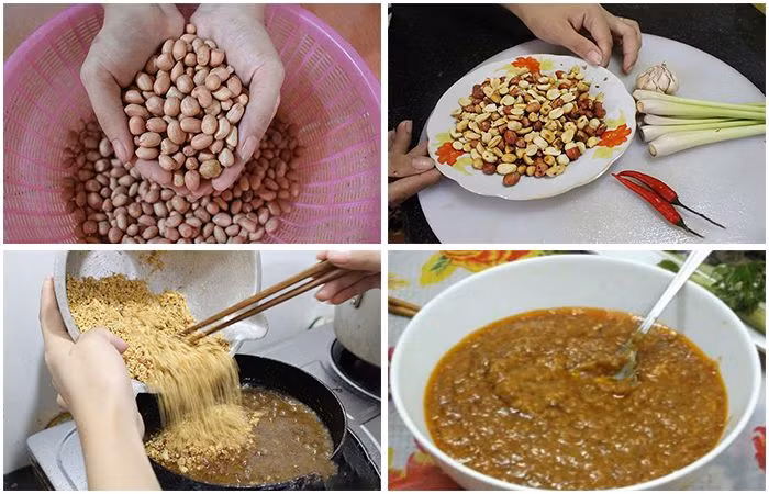 Sả, tỏi, ớt được băm nhỏ và rang vàng để có mùi thơm. Ảnh: nghetinh.